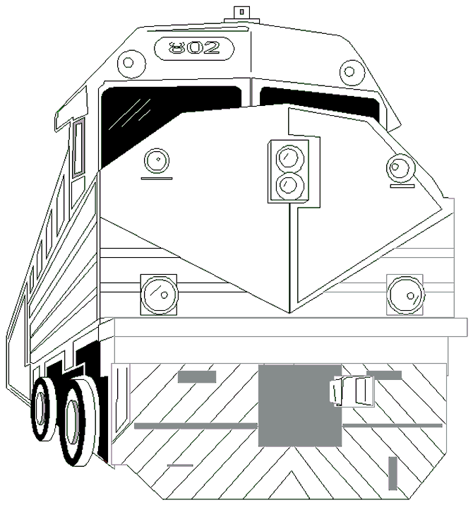 Plansa de colorat cu Tren 13 5